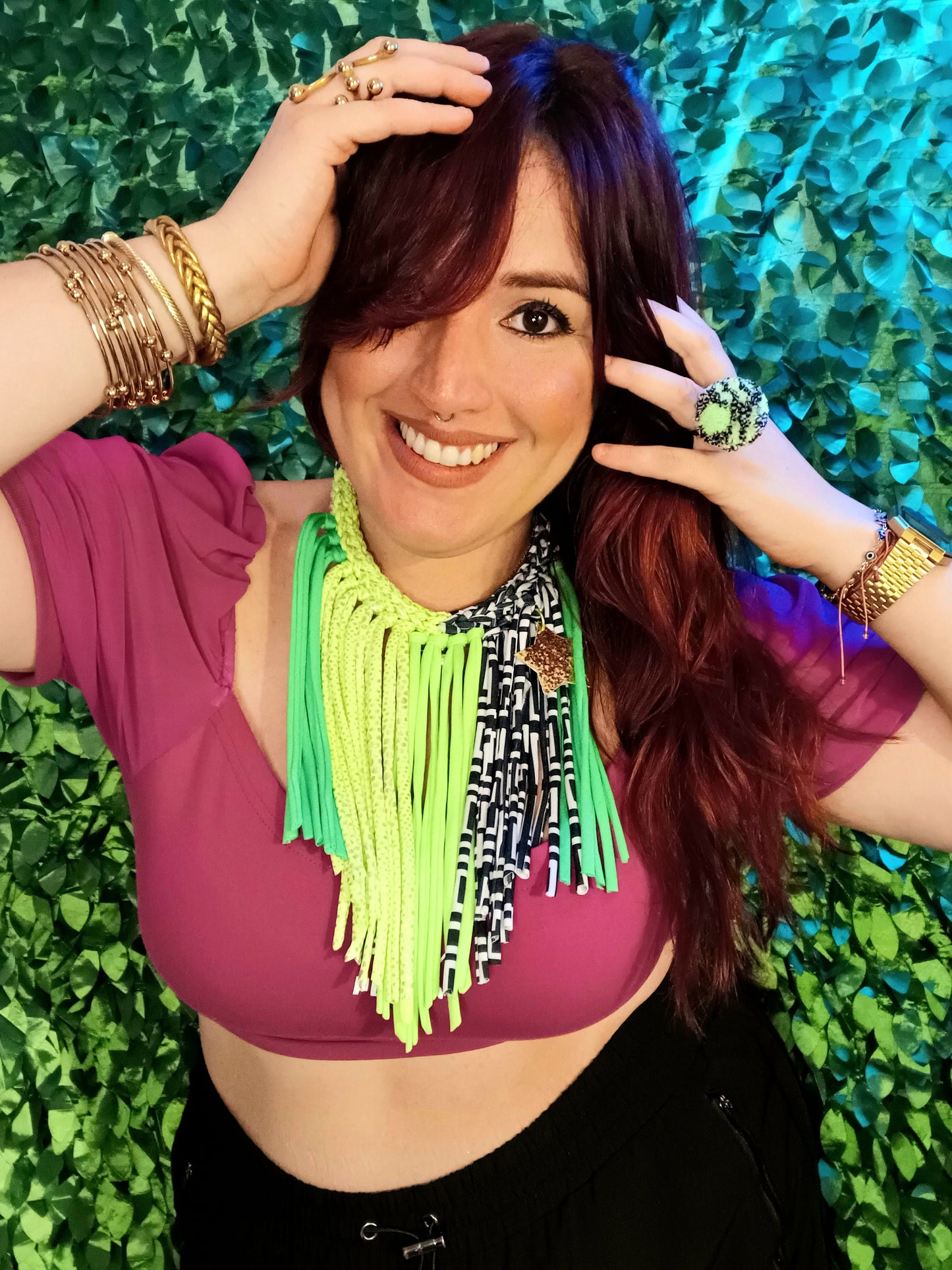 Verdes and Black Necklace