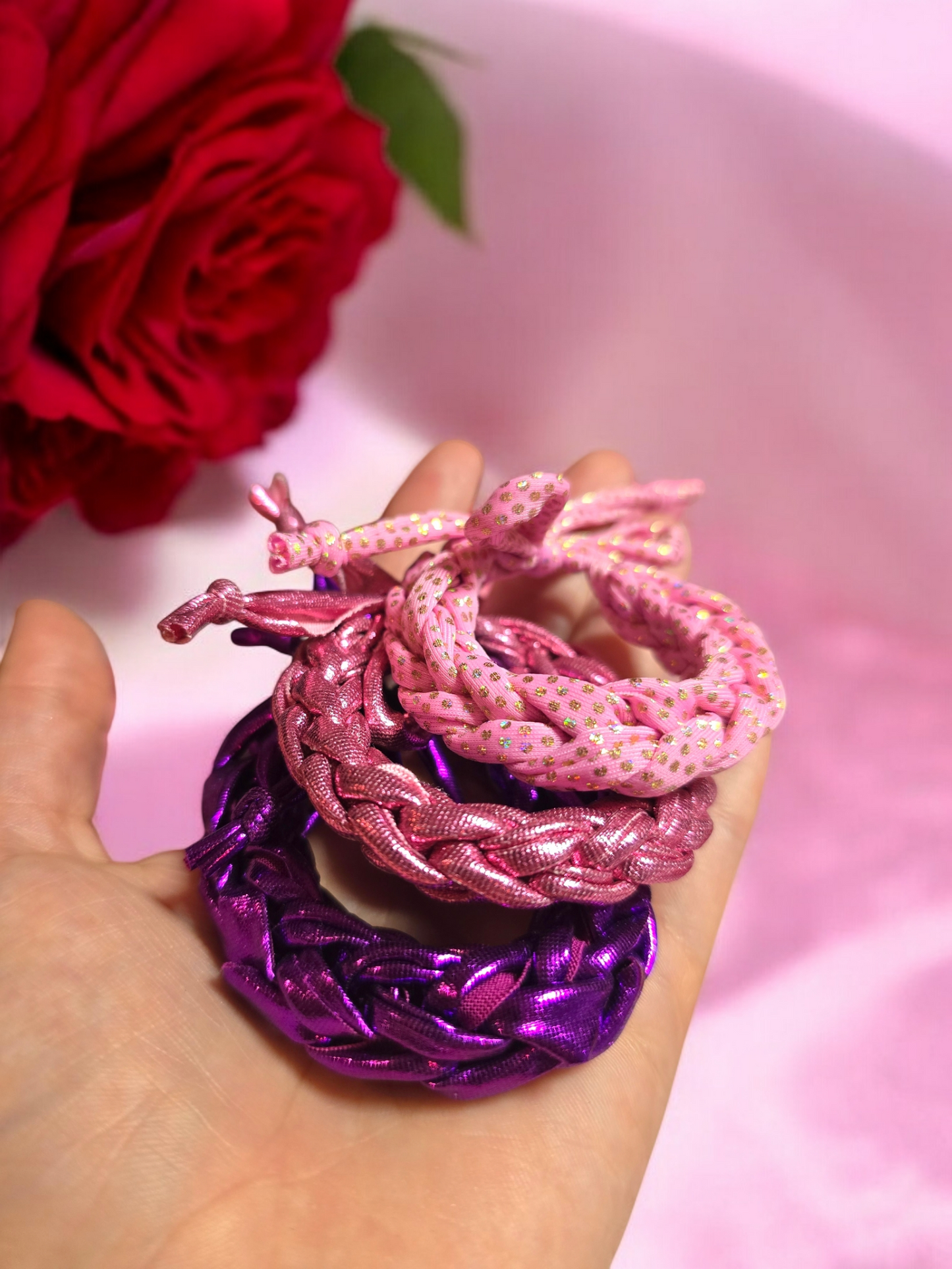 Purple pink Bracelets set
