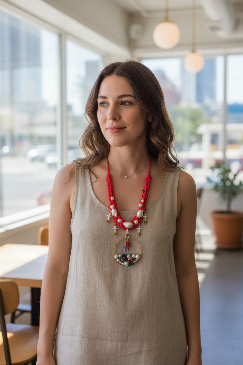 Perlitas y Cruces Necklace