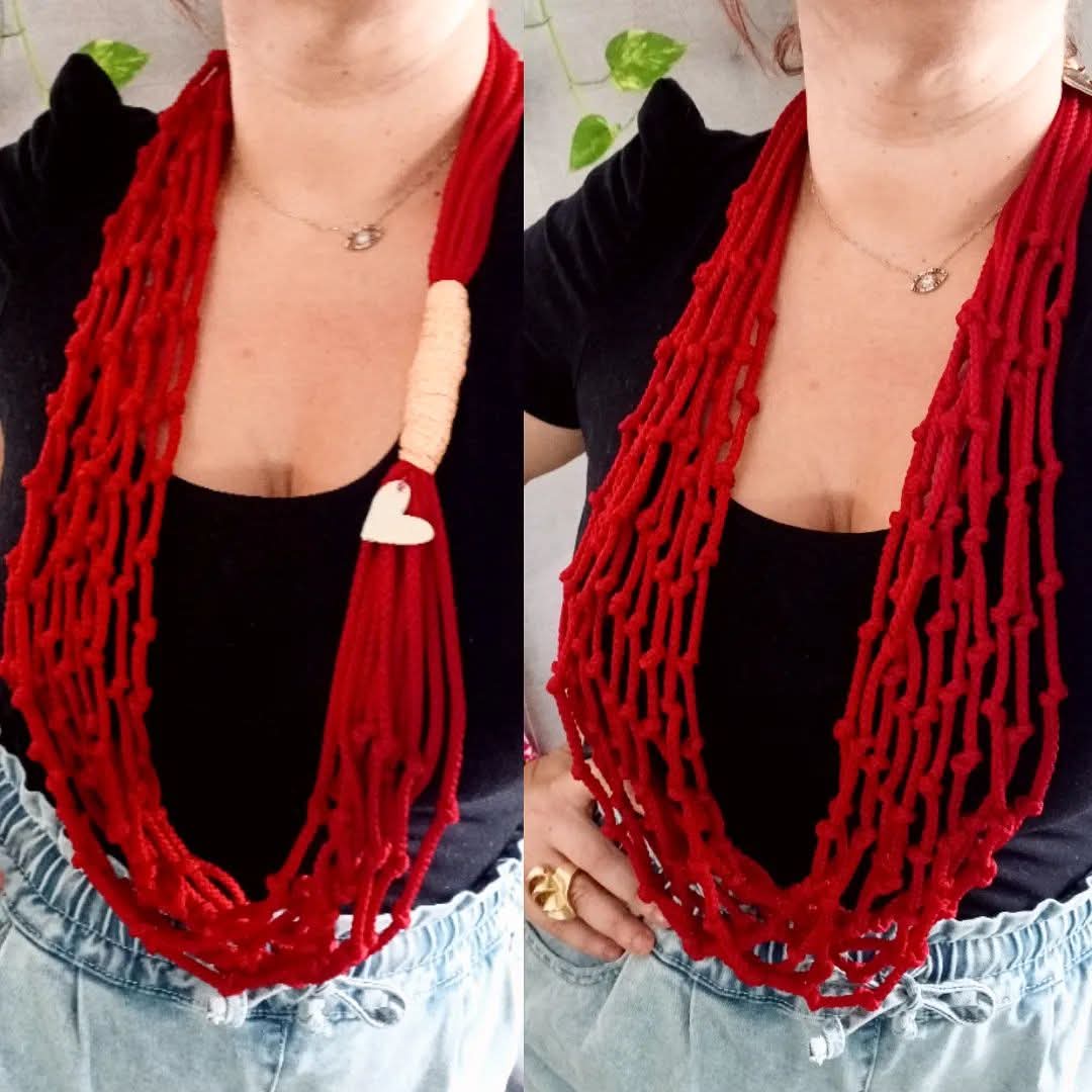 Red knots 3 ways Necklace