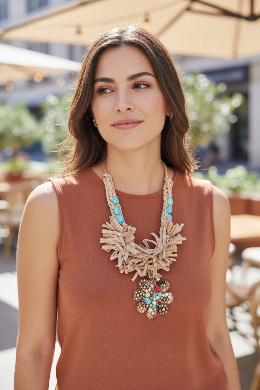 Boho Nude Turquoises Necklace