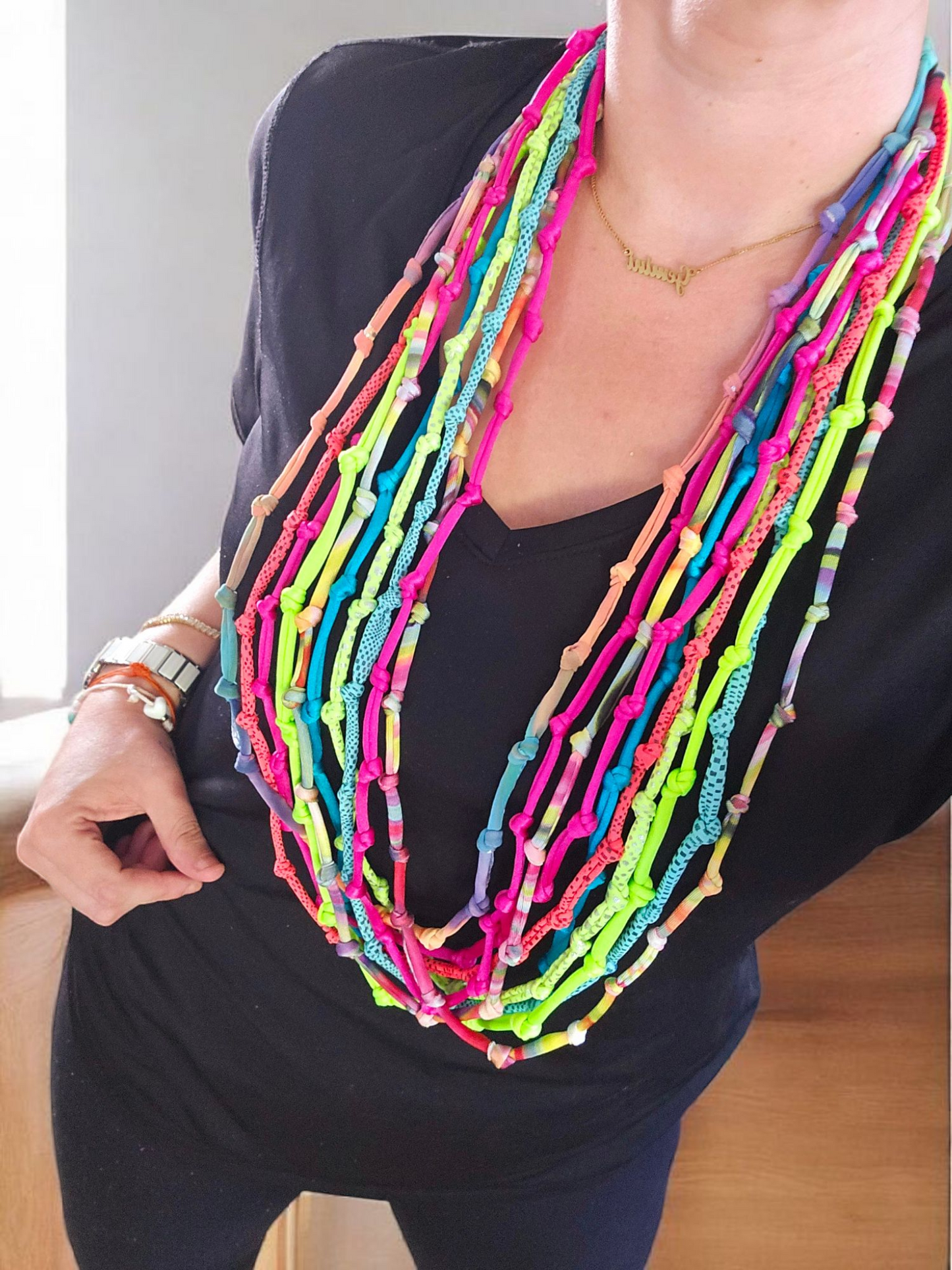 Rainbow knots 3 ways Necklace