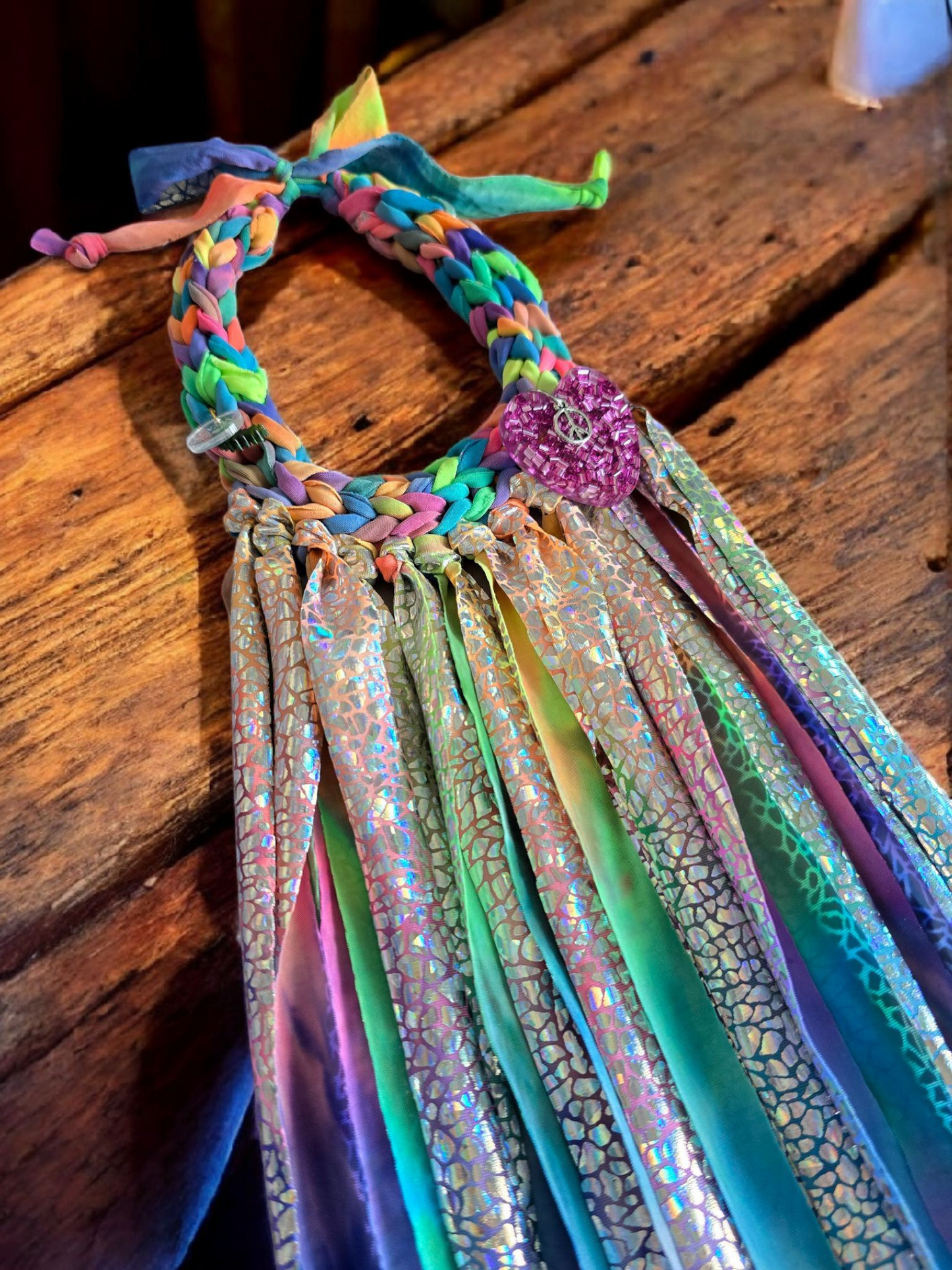 Rainbow fringes necklace