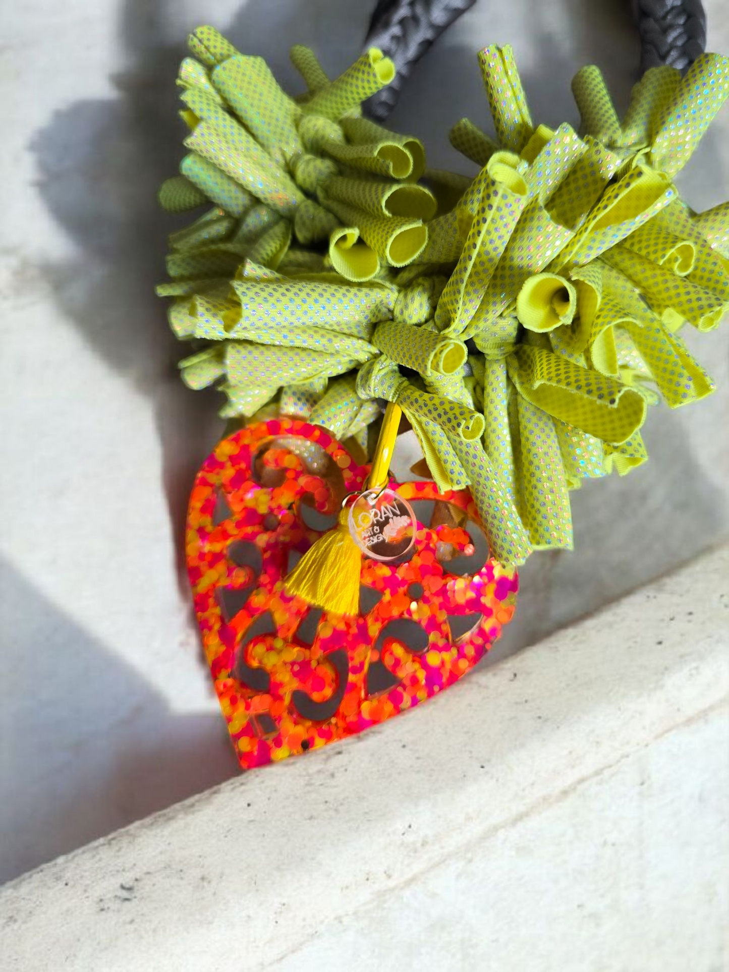 Gray and lime necklace