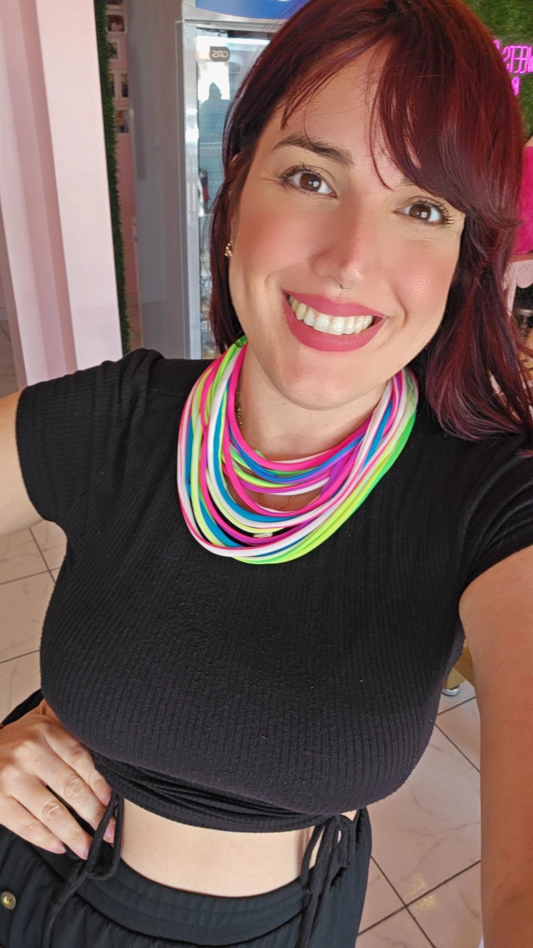 Rainbow short layers necklace