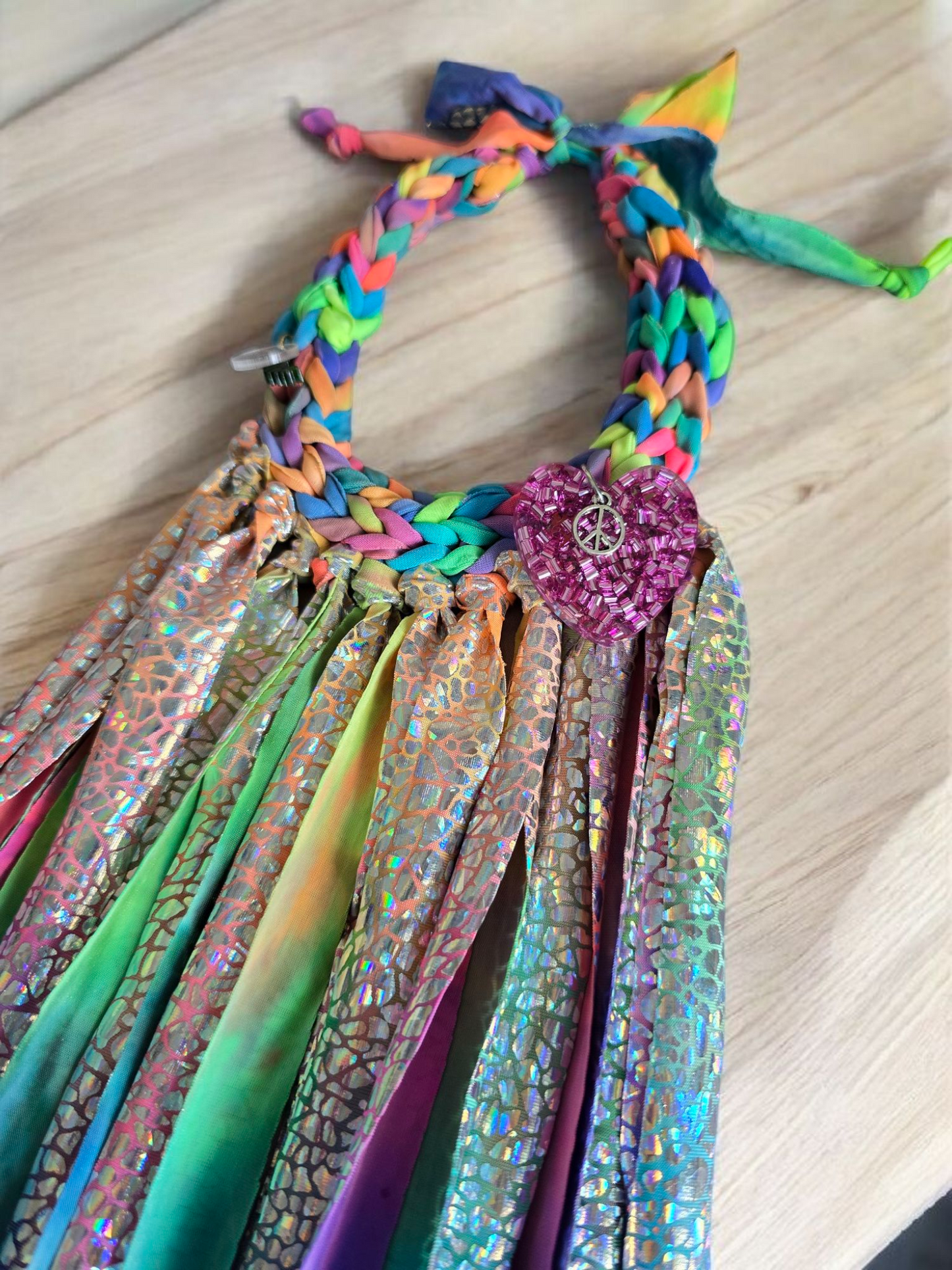 Rainbow fringes necklace