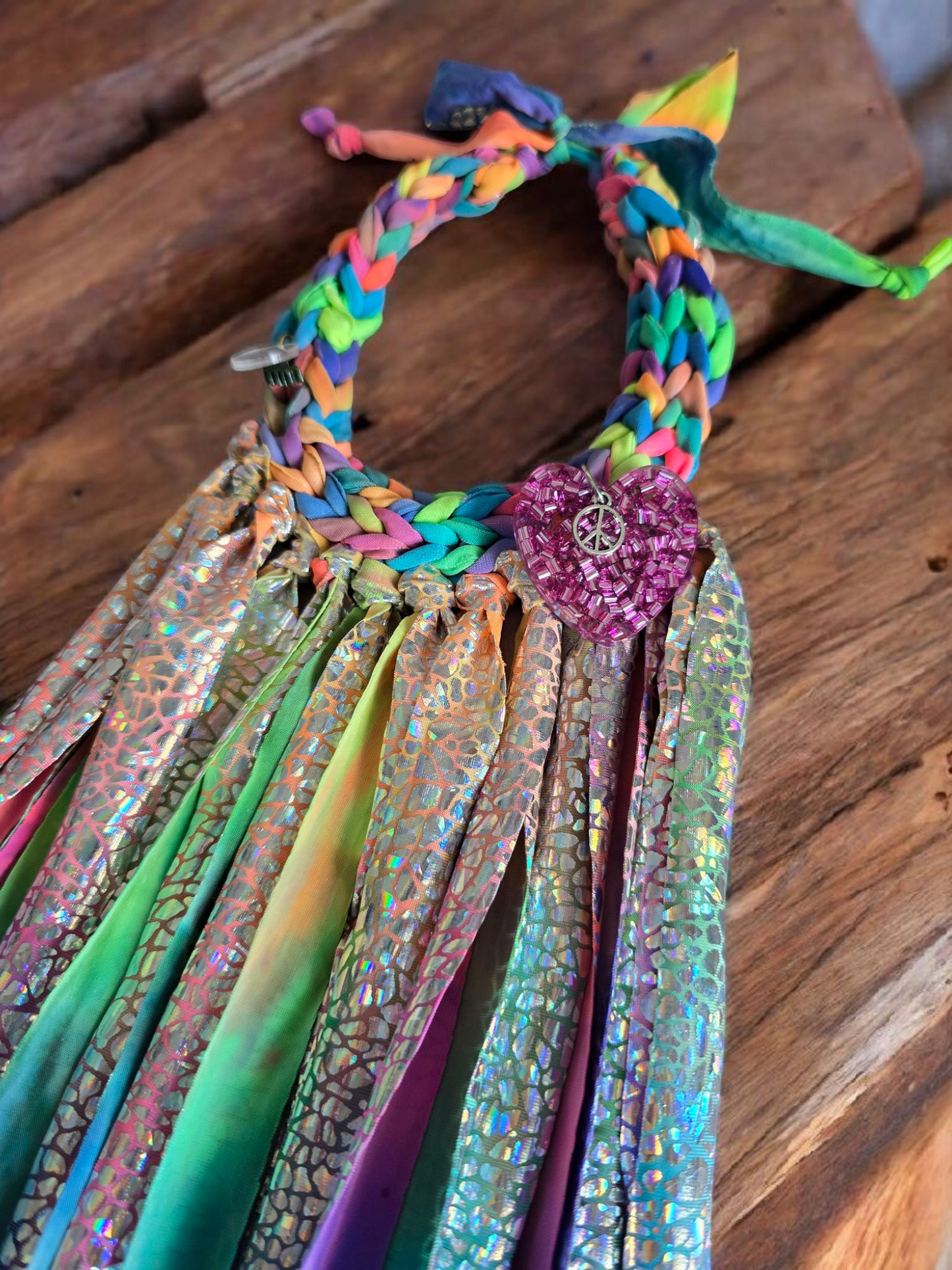 Rainbow fringes necklace