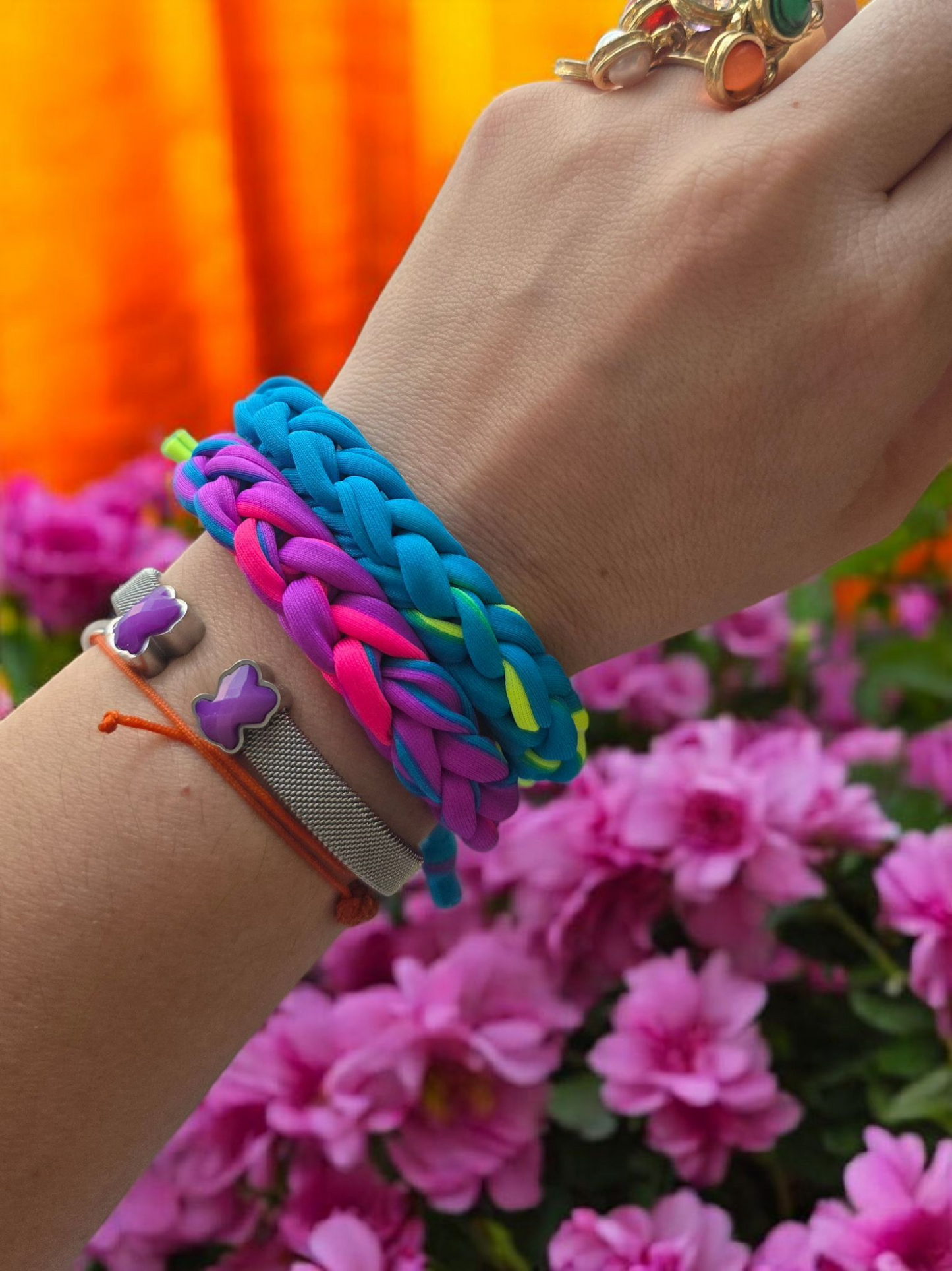 Rainbow bracelets set