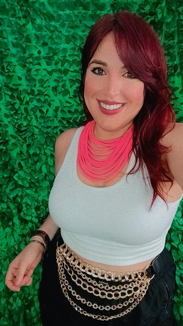 Coral short Layers Necklace