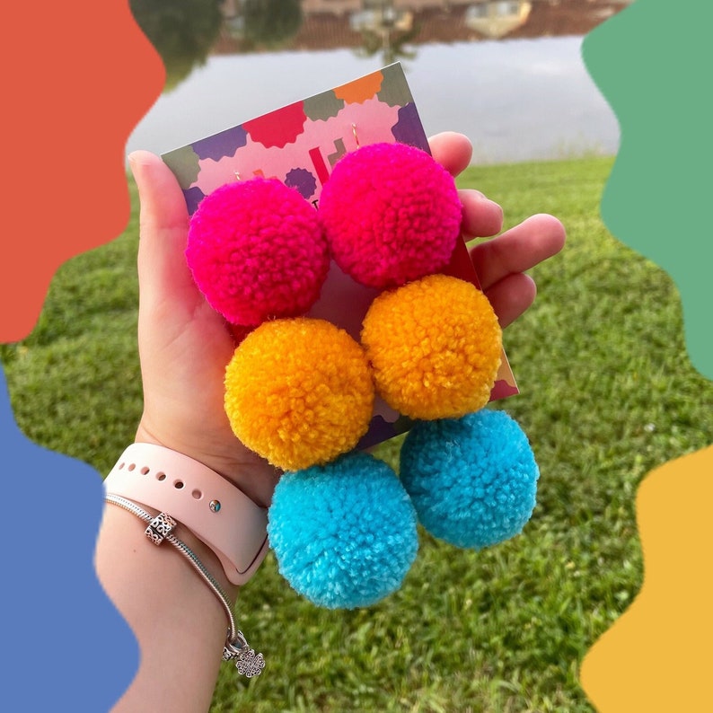 Funky Party Pompom Earrings