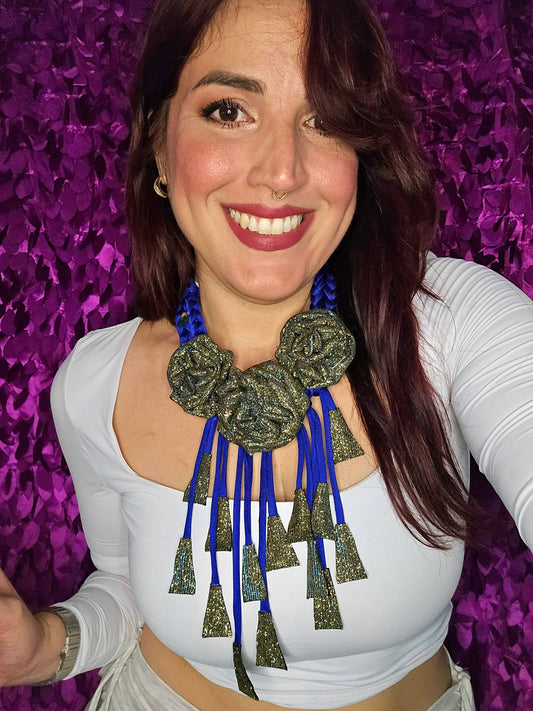 Royal Blue and Gold Necklace