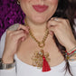 Flor Canutillos Dorados Necklace