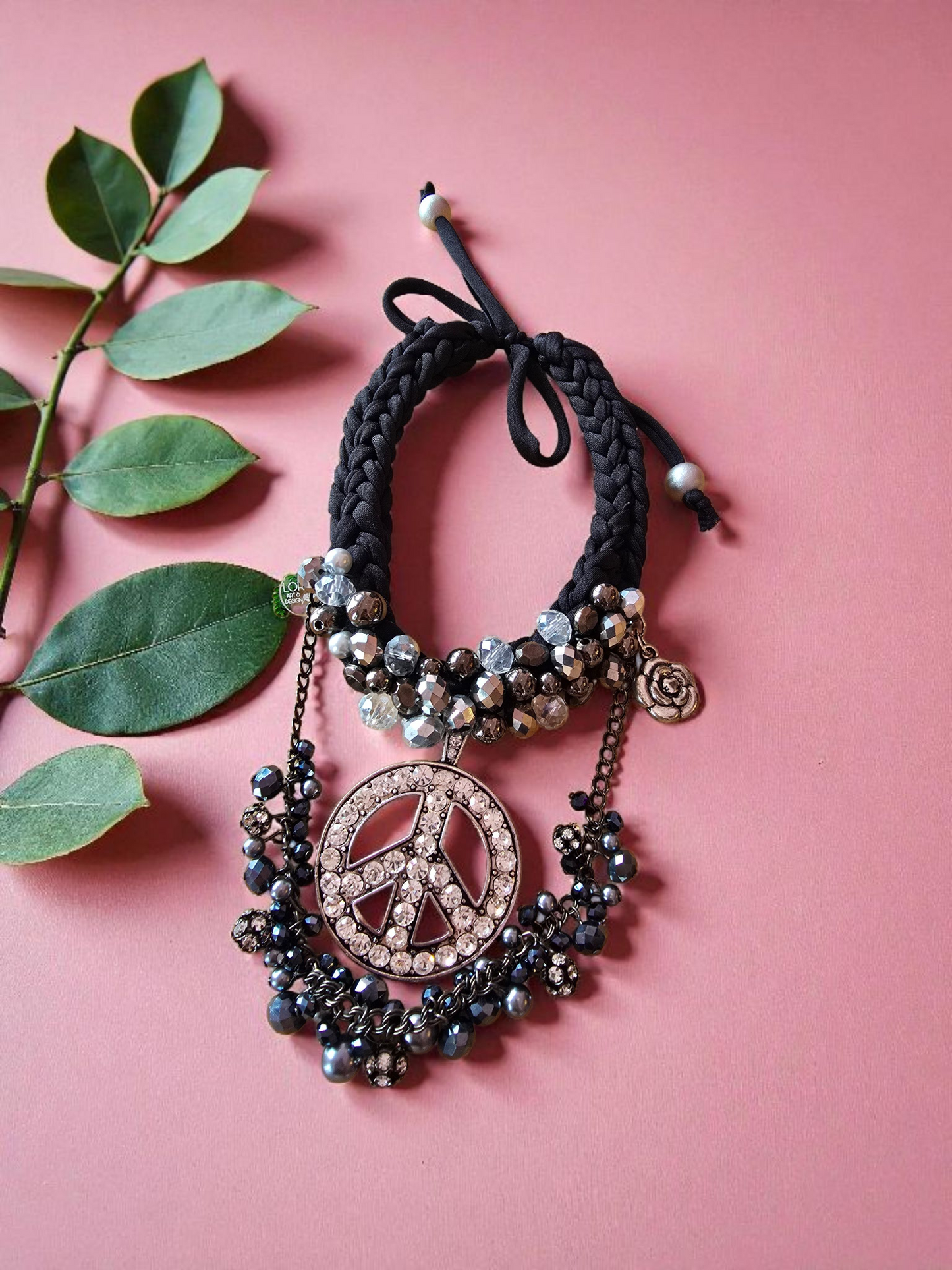 Peace and Black Necklace