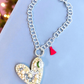 Silver and Pearls Heart Necklace