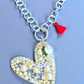 Silver and Pearls Heart Necklace