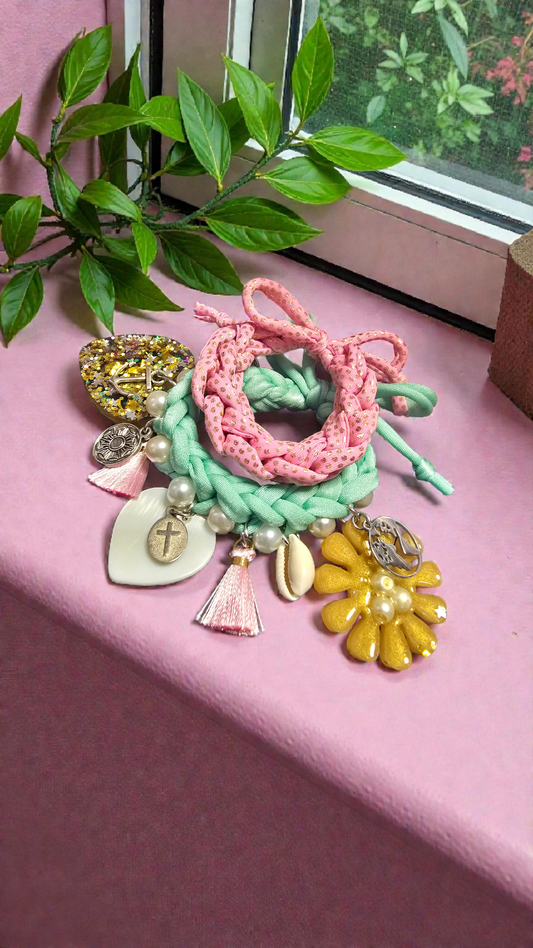 Pink and mint Bracelets