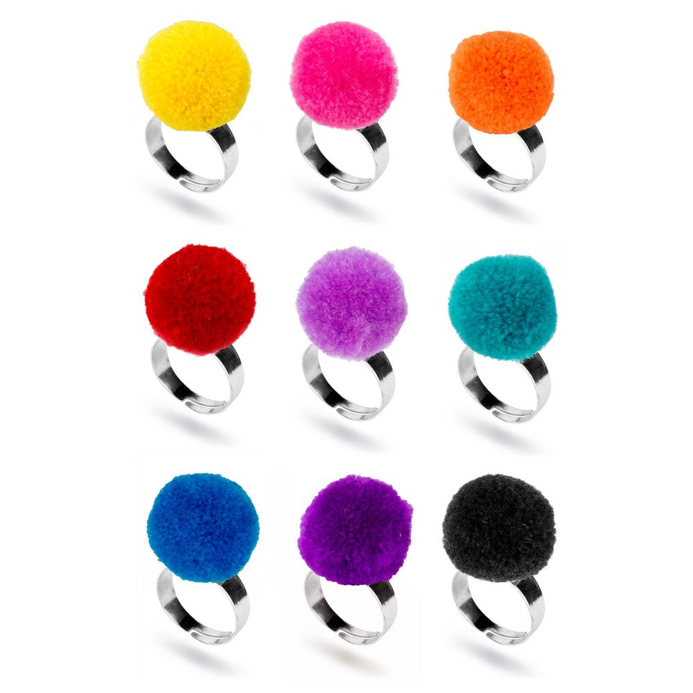 Solid color pompom rings