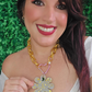 Bi Color Flower Chain Bracelet