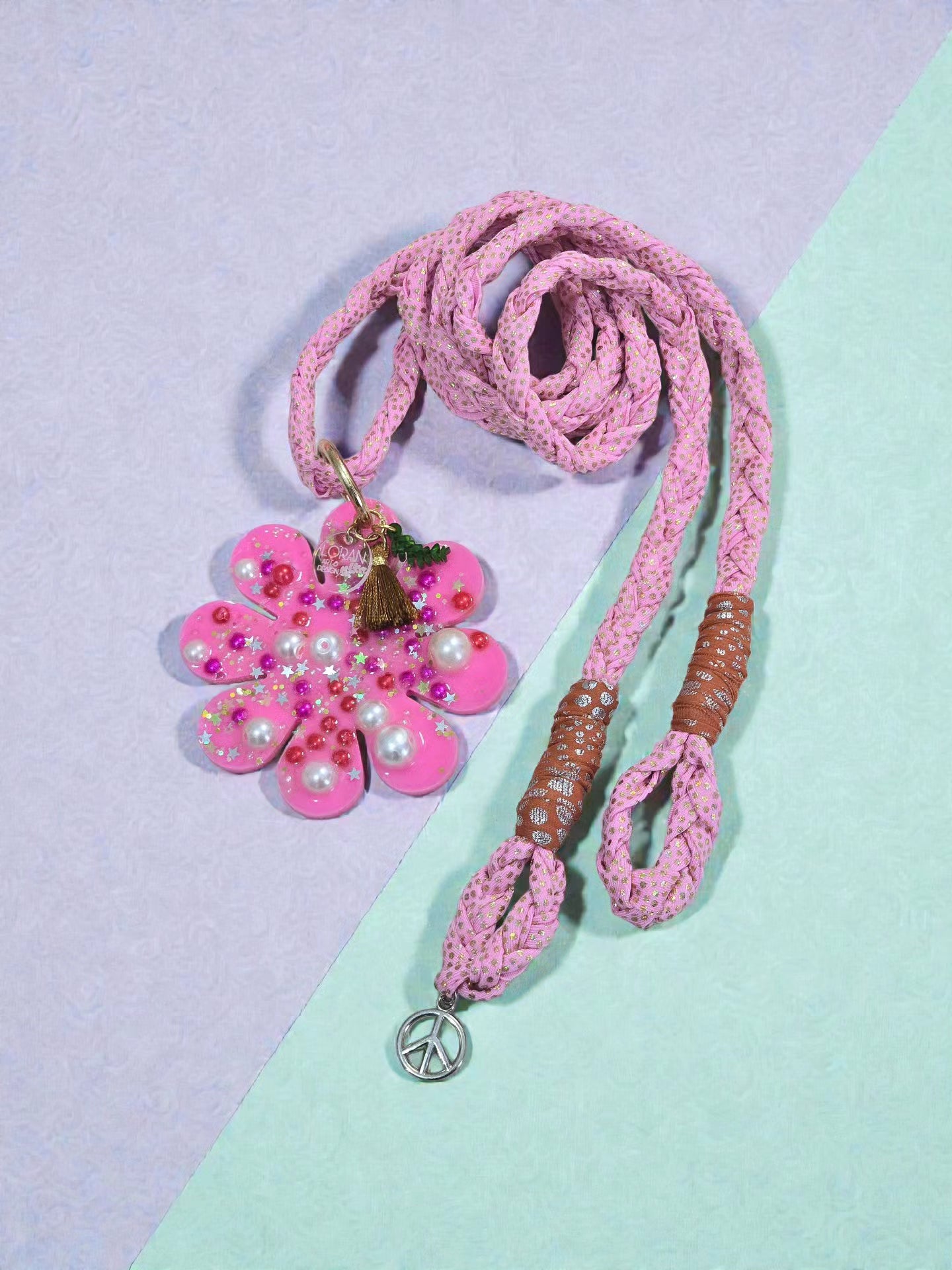 Baby Pinky Brown Flower Choker
