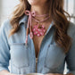 Baby Pinky Brown Flower Choker
