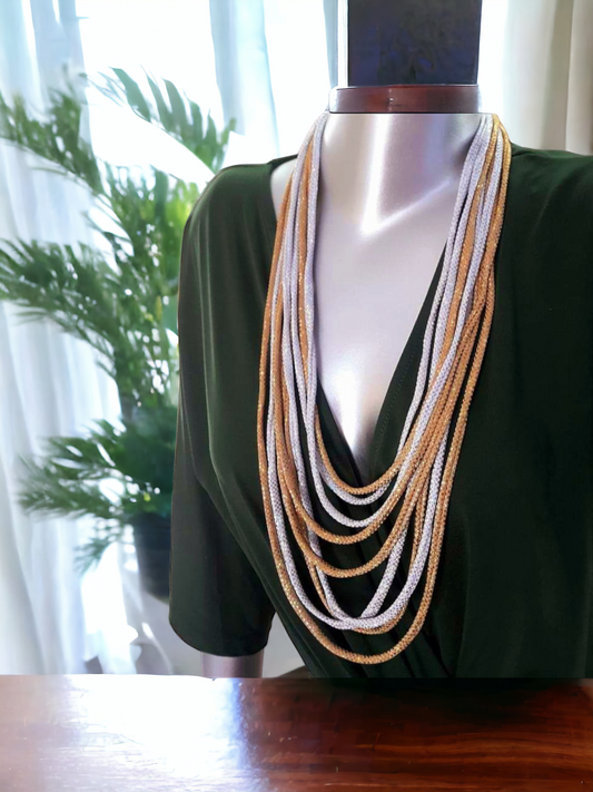 Silver and gold Layers Necklace