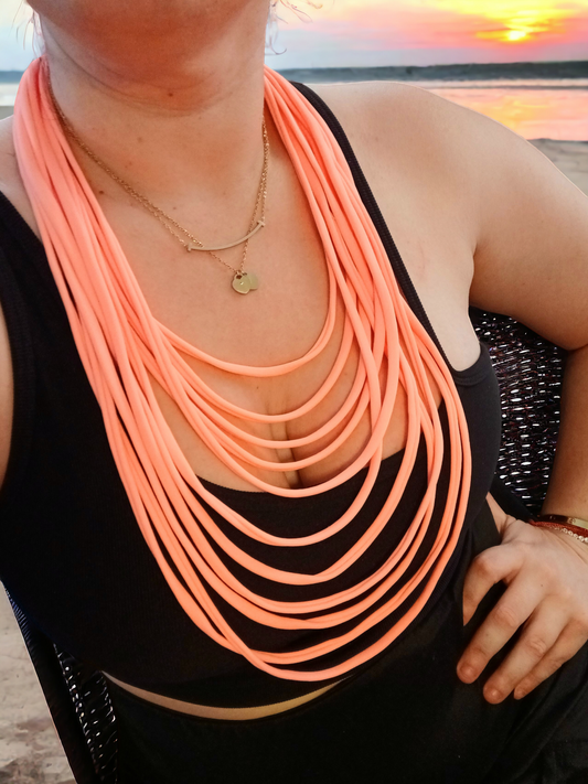 Neon peach Layers Necklace