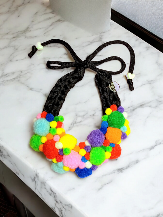 Multi Pompoms Necklace