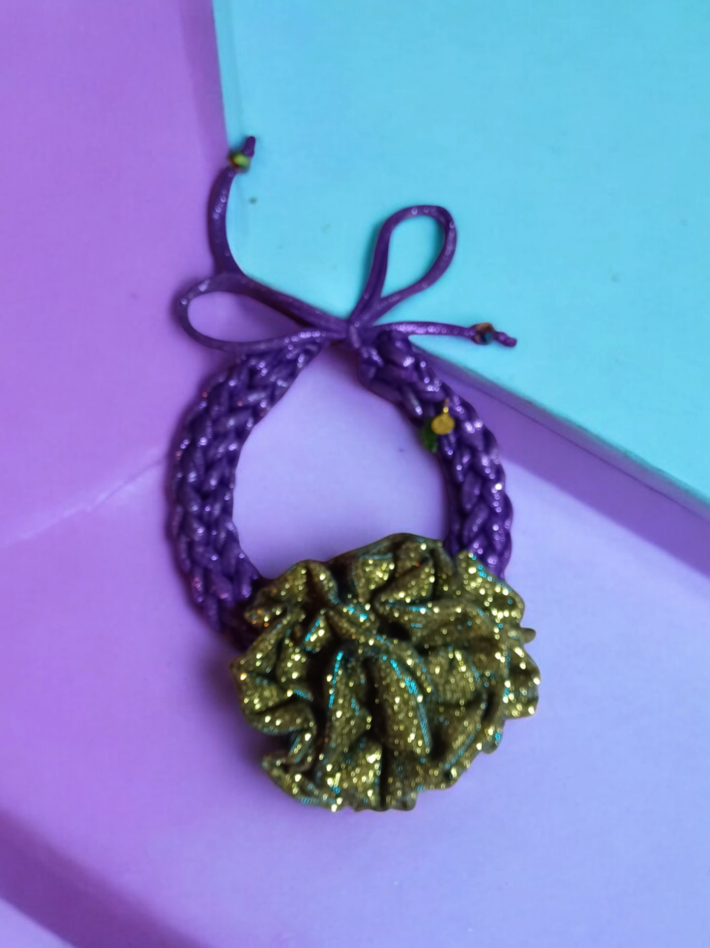 Purple and Gold Flower Necklace