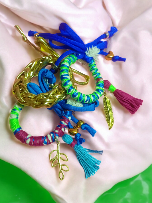 Boho blues and gold Bracelets