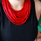 Red chunky short necklace