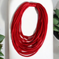 Red chunky short necklace