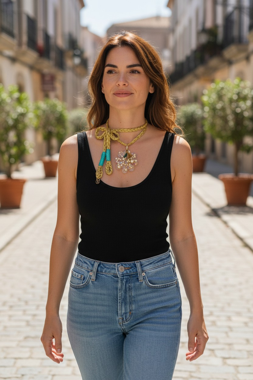 Boho Pearls Flower Choker