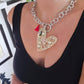 Silver and Pearls Heart Necklace