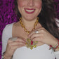 Big Flower Choker Bi color Necklace