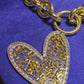 Golden Heart rhinestones Necklace