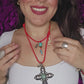 Big Cross Red Necklace