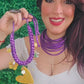 Corazon Dorado y Violeta Necklace