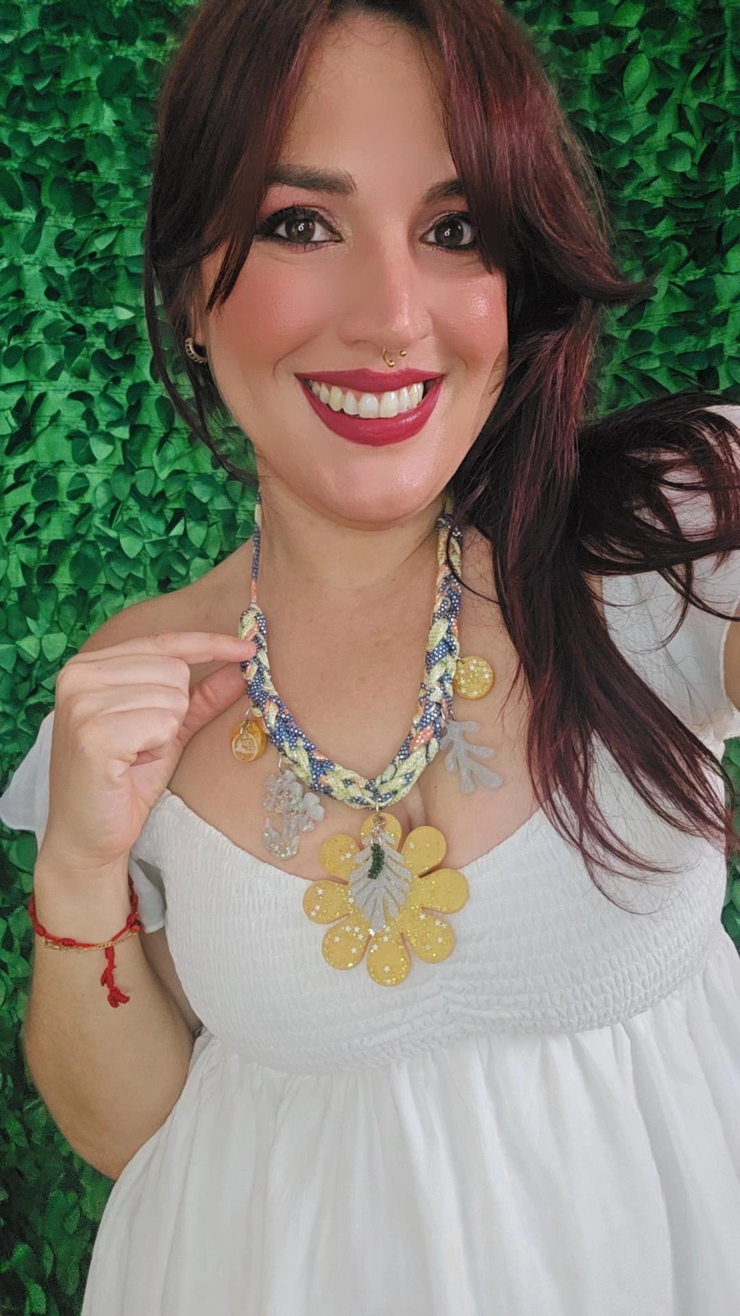 Yellow Print Necklace