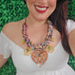 Brown Heart Animal Print Necklace