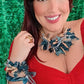 Denim and nude knots Necklace