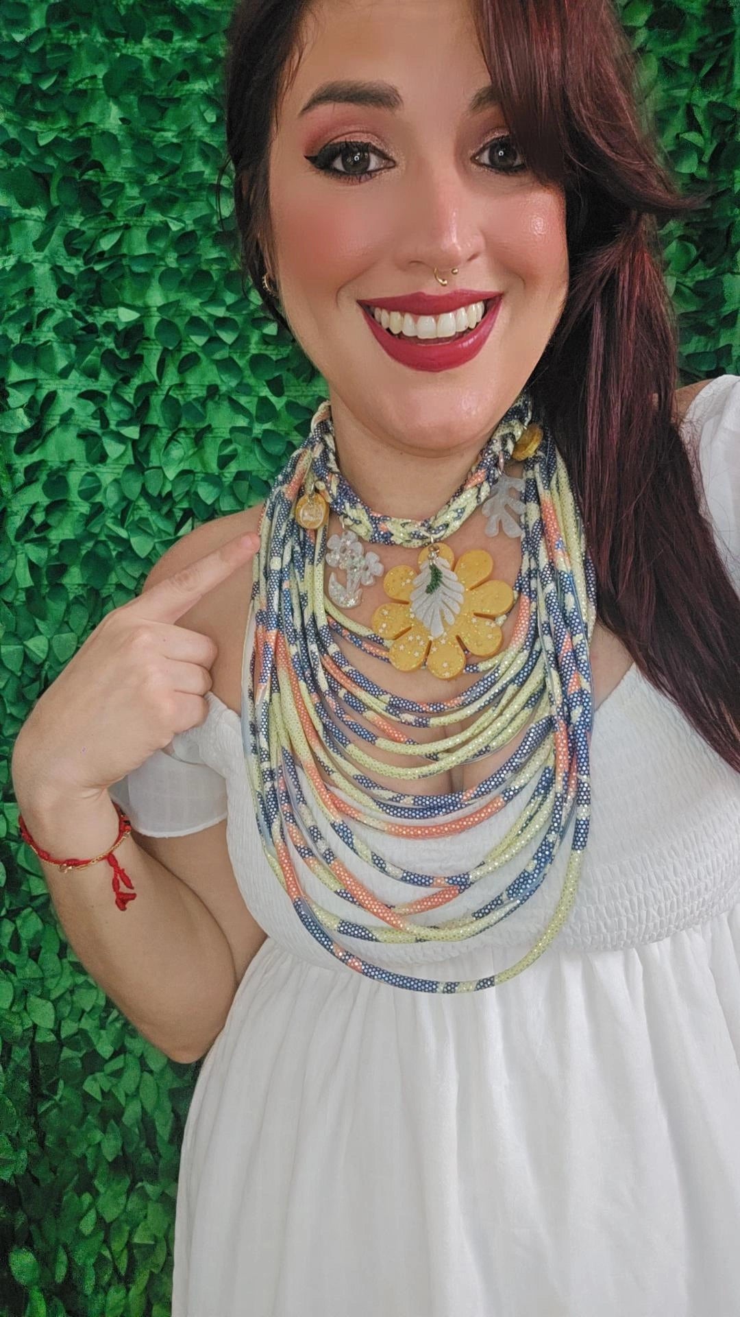 Yellow Print Necklace
