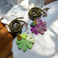 Green and purple flower choker
