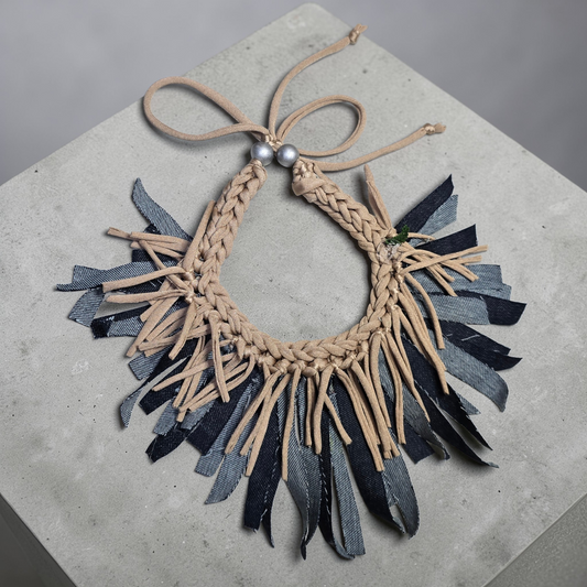 Denim Fringes Necklace