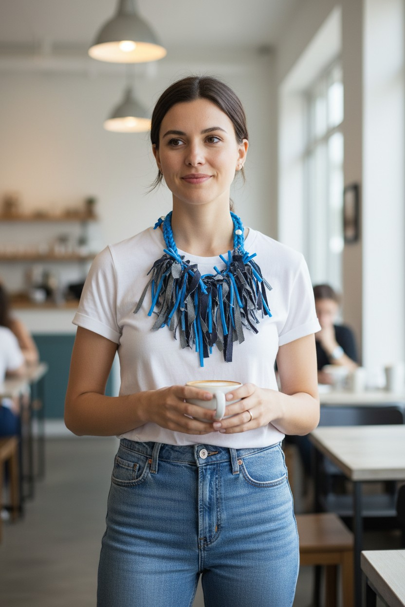 Denim Flecos Multi Necklace