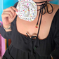 White and color dots flower choker