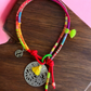 Boho Red Silver Choker Necklace