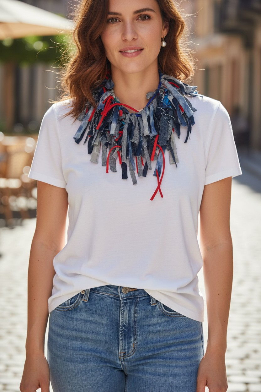 Rock and Denim Necklace