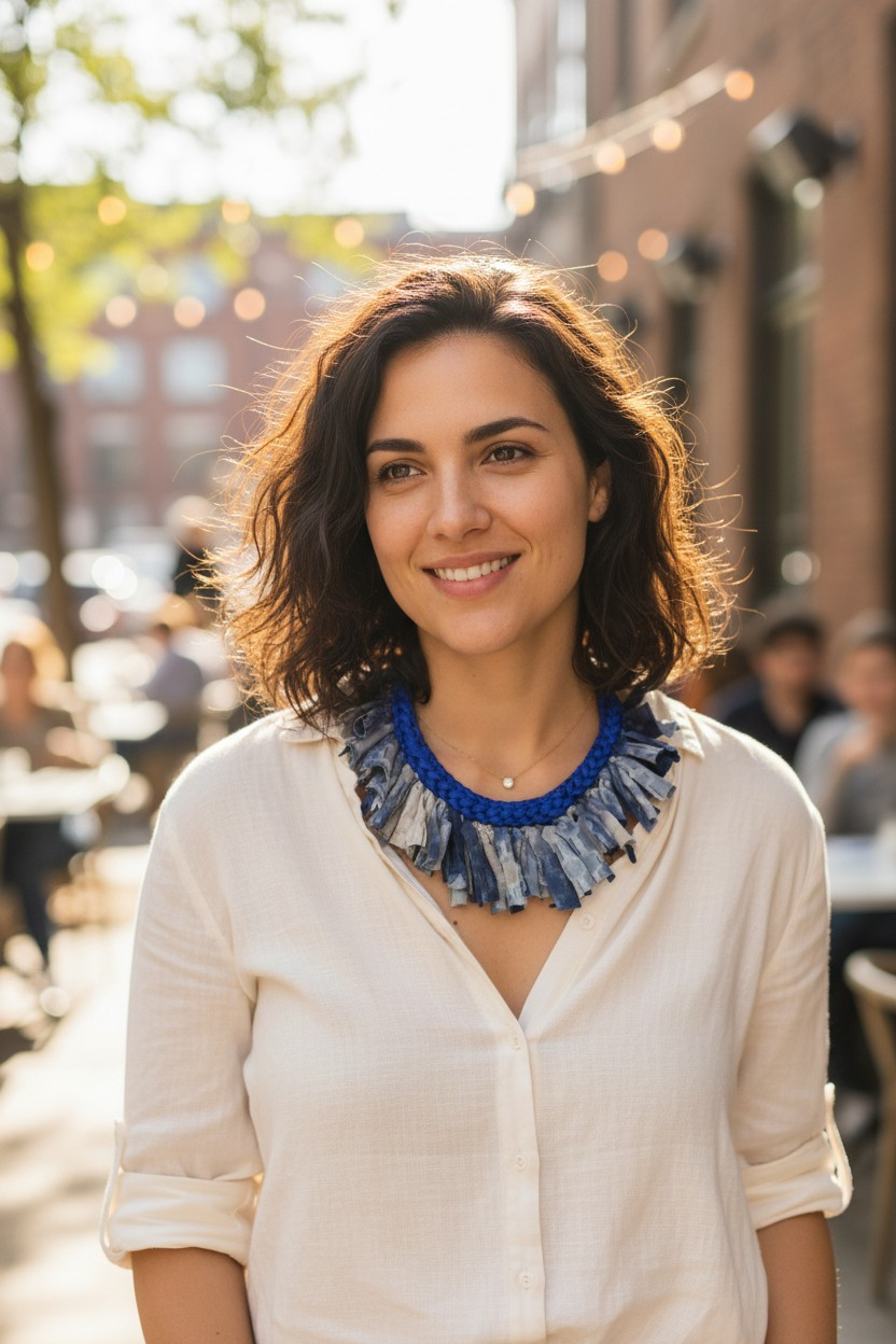 Royal Blue Tie Dye Necklace