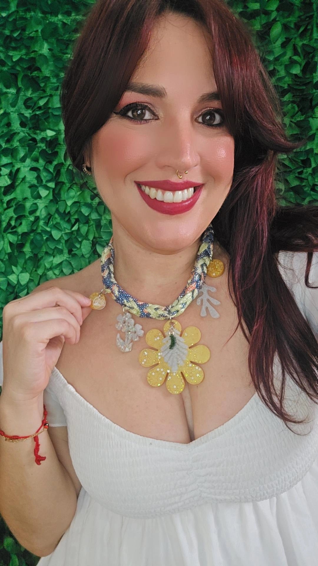 Yellow Print Necklace