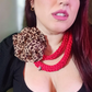 Animal print and red Necklace